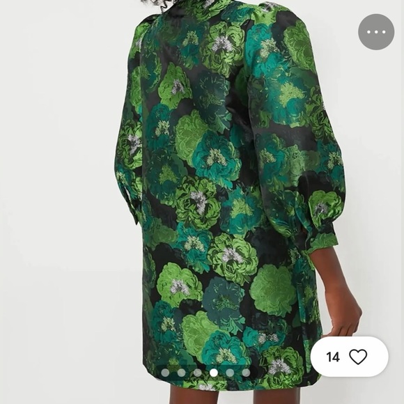 Pomander Place Green Jacquard Samantha Dress Size XL - Picture 3 of 4